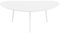 PHOENANCEE Table Basse Ovale de Salon, Table de manguier Massif et Pieds en Bois de chêne, Style Industriel, pour Salon, Chambre, 120CM(Blanc)