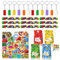 86 Pezzi di Mattoncini da Costruzione,12 Braccialetti Slap per Bambini, 12 Lego Portachiavi, 12 Sacchetti Regalo per Compleanno per Bambini,Addobbi Articoli Feste a Blocchi Costruzione,per Bambini
