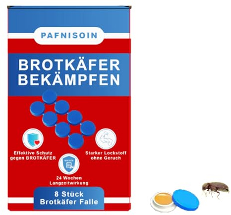 pafnisoin Repelente de gorgojo de pan 8 piezas Trampa para gorgojos Feromona contra gorgojos y escarabajos de la alfombra