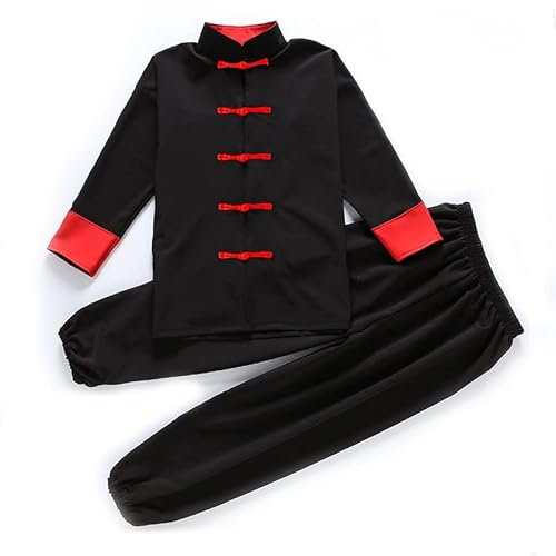 SUNMME Traditionelle Tai Chi-Kleidung für Kinder, langärmelig, orientalischer Anzug, Uniformen, Bühnenkostüme, geeignet für 22.10.4 (Farbe: C3, Größe 120 cm Höhe) (C7, 140 cm