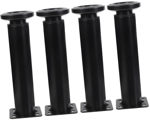 SHINEOFI Pieds de Lit Réglables en Acier Laminé à Froid Caoutchouc, Hauteur Ajustable de 18 à 30cm, pour Cadres de Lit et Sommiers à Lattes, pour Armoires et Tables Basses