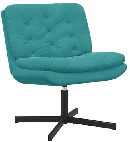 vidaXL Swivel Relaxing Chair Turquoise 63 x 75 x 76 cm Velvet, Living Room, Modern Ergonomic Swivel Chair, Relaxing Indoor Lounge Seat, Plush Velvet Comfortable Home Furniture