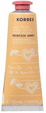 KORRES Mountain Honey Hand Cream, Nourishing Hand Cream with Sweet Almond Oil, Warm Honey Fragrance, Silicone & Paraben-Free, Intensive Care for Dry Hands, Practical Size for Travel, 50 ml