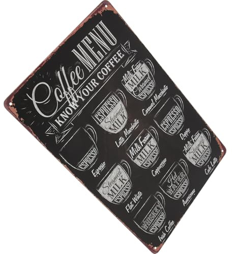 SOIMISS Cartel de Chapa Café Retro Letrero Decorativo para Pared Metal Vintage para Bar Cafetería y Hogar Diseño Ligero y Portátil Estilo Chic y Clásico