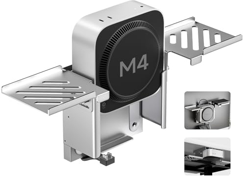 Minisopuru All Aluminum Mac Mini M4 Dock Under Desk and Wall Mount, Mac Mini M4 Vesa Mount Hub with 4K@60Hz HDMI,8TB M.2 NVMe SSD Enclosure,10Gbps, Mac Mini M4 Accessories for Mac Mini M4/M4 Pro 2024