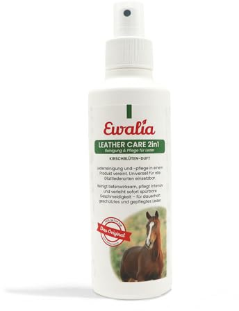 Ewalia Leather Care 2in1 Kirschblüten-Duft – Lederreinigung & Pflege für Glattleder – 250ml Spray – natürlich, vegan & ohne Chemie – mit Olivenöl & Carnaubawachs – Made in Austria