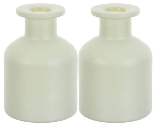 HOMSFOU Glass Diffuser Bottles: 2 Pcs Empty Reed Diffuser Container Refillable Aromatherapy Jars Replacement Bottles for Diy Home Fragrance & Essential Oils, 150ml/5oz (Matte Green)