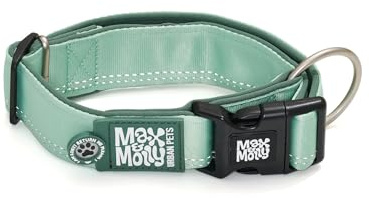 Max & Molly Gotcha! Hundehalsband Breit/44-69cm, Halsband Hund mit Smart ID, gepolstertes Neopren Halsband für Hunde, Jade, bequem, verstellbar