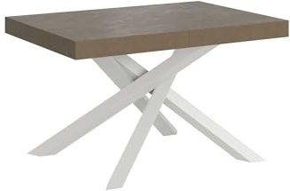 Itamoby Ausziehtisch 120/224 x 90 cm Volantis taupe weiße Beine