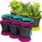 3er Kräutertopf Blumentopf mit Untersetzer Neu (anthrazit/türkis)