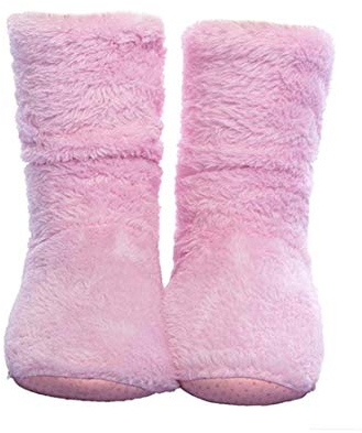 FRALOSHA Herbst und Winter Damen Korallen Samt Schön Modisch Innen Hausschuhe Bodenschuhe Warm bleiben Bequem Weich Ruhig Stiefel (27CM, Rosa)
