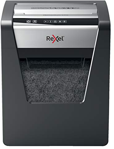 Rexel Aktenvernichter Momentum X415, Partikelschnitt, 17-15 Blatt A4 (70-80 g/m²) Kapazität, Sicherheitsstufe P4, 23L Abfallbehälter, Schredder, schwarz, 2104576EU