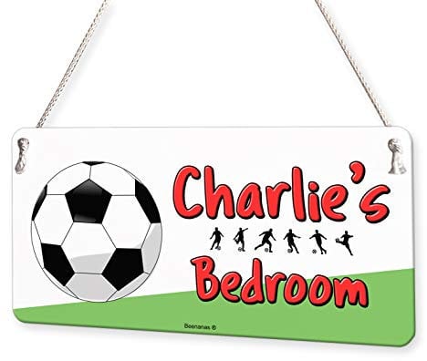 Beenanas Football Soccer Personalised Childs Bedroom Door Sign Name Plaque