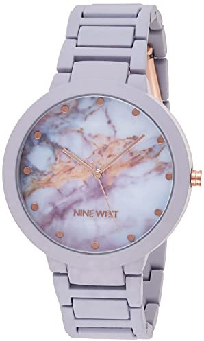 NINE WEST Women's Rubberized Bracelet Watch Purple