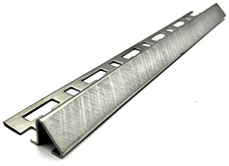 ProDiva TRIANGOLO - Edelstahl V4A Premium Qualität - Ausgleichsprofil, Höhenausgleich, Übergangsprofil, Fliesenprofil (Kreuzschliff, 10 mm) - Länge 2,50 m