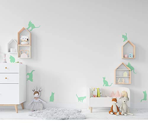 Wand-Aufkleber im Dunkeln leuchten. Vinyl dekorativer CATS. LEUCHTSTOFF Tier-Aufkleber. Klingen heller Raumdekor, Junge, Mädchen, Kind und Baby.