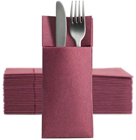 CHIC 50 Softpoint Besteckservietten Bestecktaschen Bordeaux