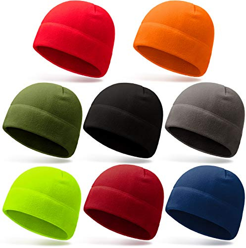 Geyoga 8 Pcs Fleece Beanie Men Skull Winter Cap Tactical,Classic Style