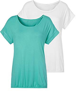 VIVANCE Damen Kurzarmshirt | im 2er-Pack, lockere Passform, lässig