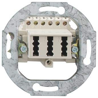 Rutenbeck TAE 3x6 NFN Up 0 reinweiß - 3x6-polig, 6 Schraubkontakte, für 1 Telefon und 2 Zusatzgeräte, Weiß, Metall, 70 x 29 mm, Anschlussdose