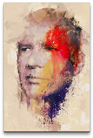 Harrison Ford Porträt Abstrakt Kunst Schauspieler Farbenfroh 60x90cm Leinwandbild