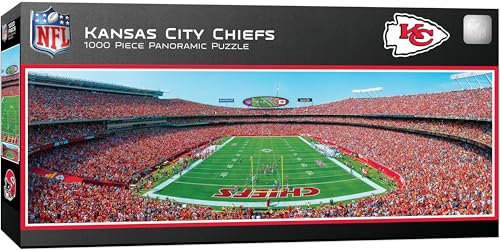 Masterpieces 1000-teiliges Sport-Puzzle – NFL Kansas City Chiefs Endzone View Panorama – 33 x 99,1 cm