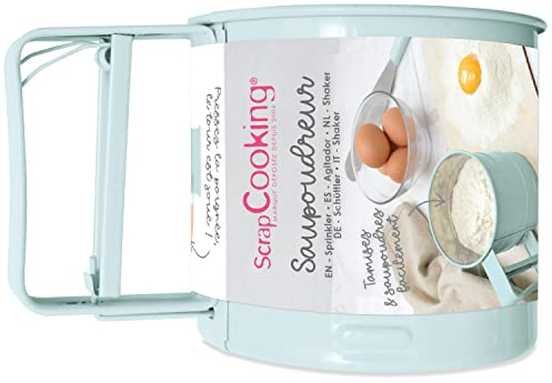 ScrapCooking - Saupoudreur Tamis à Poignée - Tamiseur Automatique - Saupoudreuse pour Farine, Cacao, Sucre Glace, Poudres - Pour Pâtisseries, Desserts, Cuisine - 5166