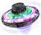 Handbetätigter Drohne für Kinder Erwachsene Geschenke, fliegende Ballspielzeug, Mini-Spinner-Drohne mit 360°rotierenden und glänzenden LED-Leuchten, kleiner Hubschrauber UFO (Schwarz)