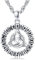 Wikinger Halskette 925 Sterling Silber Keltischer Knoten Rune Anhänger Vintage Schmuck für Herren Damen, Edelstahl Kette 55 cm