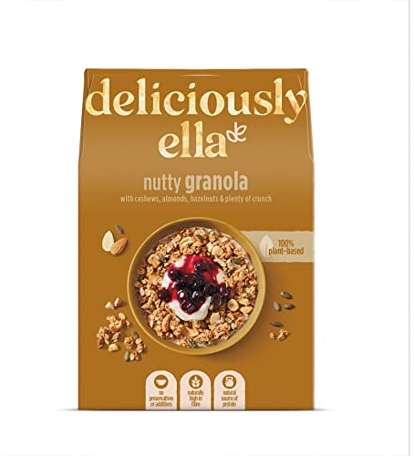 Deliciously Ella Nutty Granola (6 x 380g Boxes) - Granola & Muesli, Gluten-Free, Vegan Friendly, Healthy Breakfast