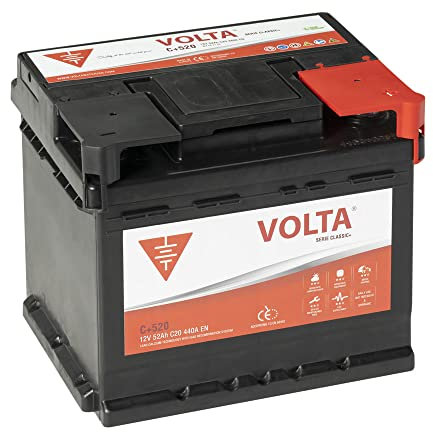 Bateria de Coche Classic + 52Ah 440A - Borne +Dcha - Medidas Largo 207 x Ancho 175 x Alto 175 mm con 2 años de Garantía - Fabricación Europea.