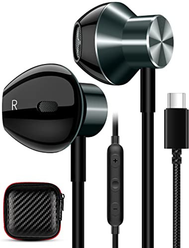 Cuffie USB C per Samsung Galaxy S23 S22 Ultra S21 FE S20 A53 A33 A54 A34, In-Ear Magnetico Tipo C Auricolari con Filo microfono per iPad Pro 2021/Pad Air 5/Mini 6,Google Pixel 7 6a OnePlus 11 Nord 2T