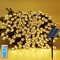 MOLVCE Solar Lichterkette Aussen 10m 100LED, Lichterkette Solar mit Fernbedienung, 8 Modi, Timer, USB-betrieben, Dimmbar Solarlichterkette Wetterfest für Balkon Hochzeit Weihnachten Deko, Warmweiß