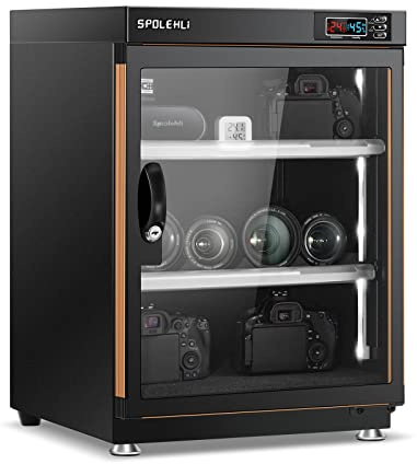 Spolehli Trockenschrank Kamera Luftentfeuchter dry cabinet mit digitaler Steuerung 70L elektronische trockenbox geräuschlos und energiesparend für Kameraobjektiv und elektronische Geräte