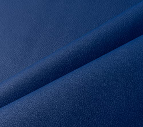 IPEA Tessuto in Ecopelle/Finta Pelle per Rivestimento e Arredamento - 140 x 50 cm - Pelle Sintetica Morbida per Arredo, Divani, Sedie, Casa, Accessori - Mezzo Metro - Colore Blu Royale