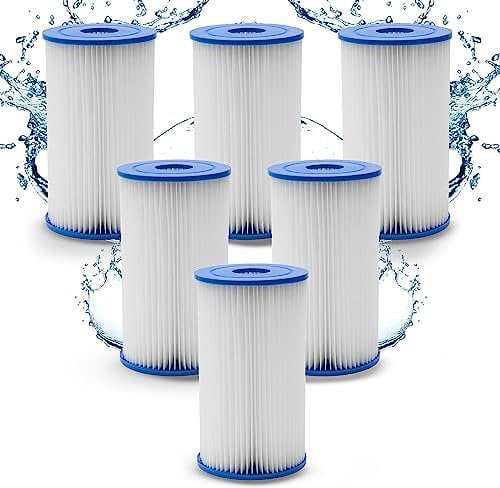 HAFIX® Poolfilter Pool Filter für Whirlpool Pool Gr. IV. Filterkartuschen Filter Kartuschenfilter für Poolpumpe Typ B. Filterkartusche für Swimmingpool. Papierfilter Cartridge Wasserfilter Pool 6 St.