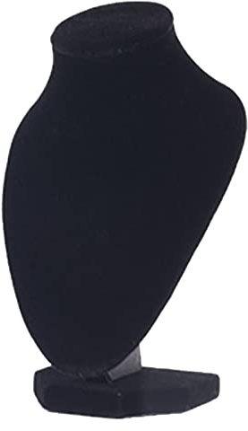 LANTRO JS Halskette Display Ständer Holz Elegant Halskette Display Büste Ständer Schaufensterpuppe Schmuckhalter für Halsketten Kette Choker Anhänger Schwarz