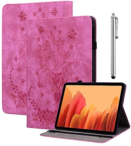 KEDBBAO Hülle für Samsung Galaxy Tab A7 10.4 2022/2020 SM-T500 T505 T507, Multi-Winkel Schutzhülle PU Leder mit Stifthalter und Auto Schlaf/Wach Kompatibel mit Samsung Tab A7 Hülle, Rose