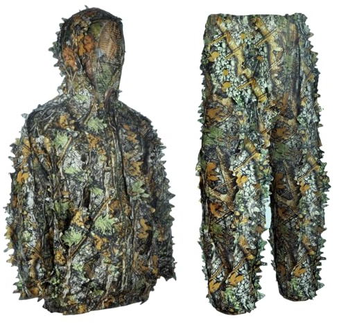Lyndwin Ghillie Suit, Tarnanzug Dschungel Kostüm Tarnung Woodland Camouflage Anzug Dekoration Festschmuck für Jagd Camping Outdoor Militär Jagd Verdeckt (L)