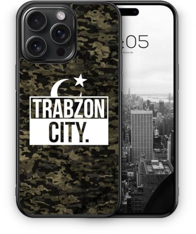 MUNIQASE Trabzon City Camouflage - Silikon Hülle für iPhone 15 Pro Max - Türkische Städte Camouflage Militär Schutzhülle Handyhülle Case Cover