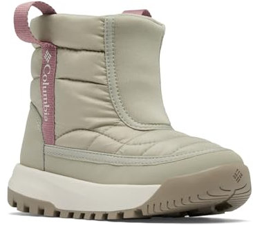 Columbia Snowtrot Mid, Stivali da neve Unisex - bambini e ragazzi, Grey Green/Fig Youth, 32 EU