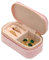 Jewellery Organiser Mini Portable Box - Travel Jewelry Case Plush Velvet Boxes for Rings Necklace Earrings Bracelets Jewelry Gift Box Girls Women Pink, 4902