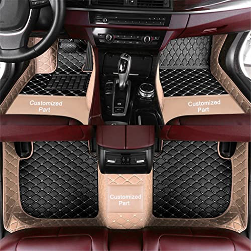 Anpassen Fußmatten für Jeep Grand Cherokee Wrangler Compass Renegade Patriot PU-Leder Auto Fussmatten Set Allwetter wasserdichte rutschfeste Teppich?Beige und Schwarz?