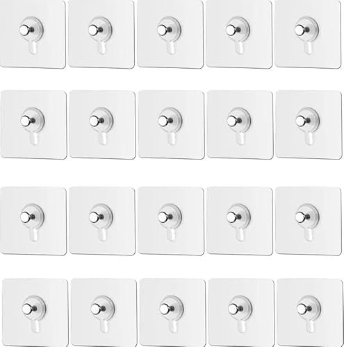 AS ADESIVI SICUREZZA StickersLab – 20 Adhesive Wall Hooks for Paintings Without Nails
