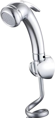 Pommeau de douche haute pression avec déclencheur et douchette à main pour toilettes, filetage 1/2, chromé, pour camping-car, caravane, baignoire, bateau, toilettes, camping, avec bouton marche/arrêt