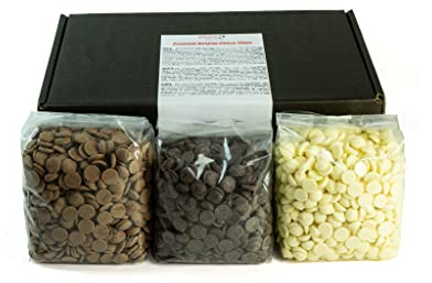 CHOCO SECRETS - Trio - 3 x 200g belgische Vollmilch, dunkle Zartbitter, Weiß, Schokolade für schokobrunnen - Schokofondue Schokolade - Kuvertüre für Schokoladenbrunnen - Ganache, Choco Drops