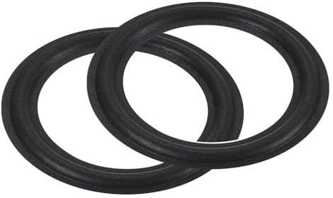 sourcing map Rubber Speaker Foam Edge Surround Rings 5 Inch 87mm x 130mm Perforated Subwoofer Rings Replacement Parts for Speaker Repair or DIY Black 2 Pcs