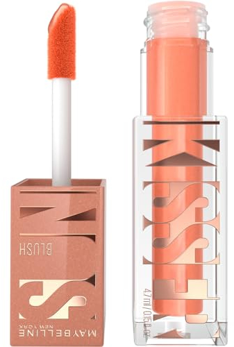 Maybelline New York Sunkisser Blush, Flüssiger Blush für sonnengeküssten Glow, Mit lichtreflektierenden Perlen und Pigmenten, Zartschmelzende Formel mit Vitamin E, 02 Uptown Glow, 4,7 ml