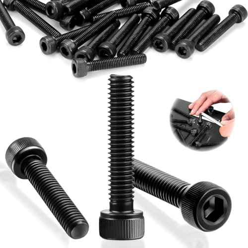 SWTYExt M6 Sechskant Innensechskantschraube, 60 Stück Zylinderschrauben mit Innensechskant DIN 912 Schrauben Kohlenstoffstahl Vollgewinde Sechskantschrauben Schwarz Zylinderkopfschrauben(M6x30mm)