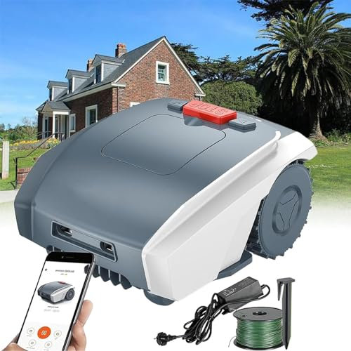 Dfdieratve 2024 New Robotic Lawn Mower, Automatic Lawn Mower with Accurate Navigation and Obstacle Avoidance, All-Terrain Capabilities, U-Shape Path Planning, Perfect for Grass Cutting
